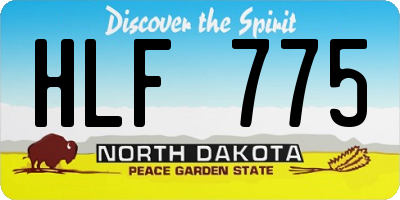 ND license plate HLF775