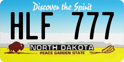 ND license plate HLF777