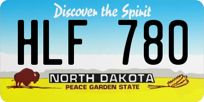 ND license plate HLF780