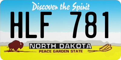 ND license plate HLF781