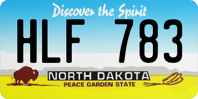 ND license plate HLF783
