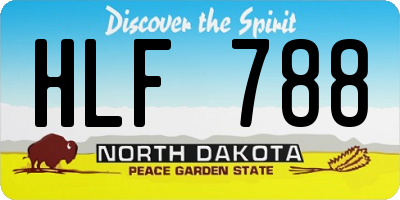 ND license plate HLF788