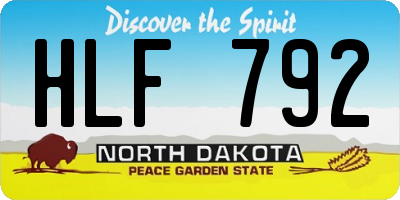 ND license plate HLF792
