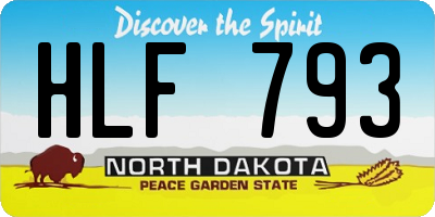 ND license plate HLF793