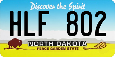 ND license plate HLF802