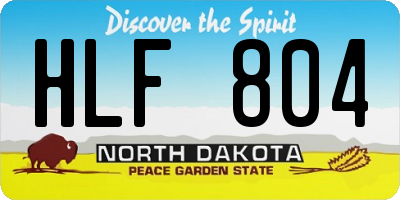 ND license plate HLF804