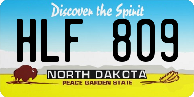 ND license plate HLF809