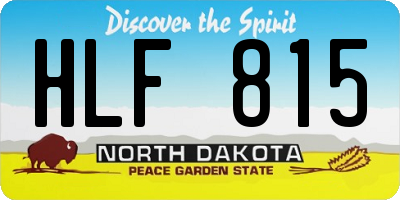 ND license plate HLF815