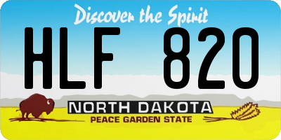 ND license plate HLF820