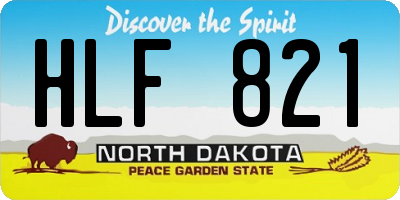 ND license plate HLF821