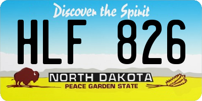 ND license plate HLF826
