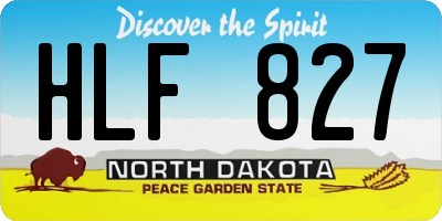ND license plate HLF827
