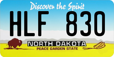 ND license plate HLF830