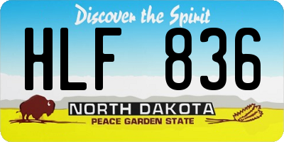 ND license plate HLF836