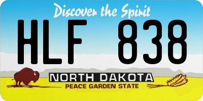 ND license plate HLF838