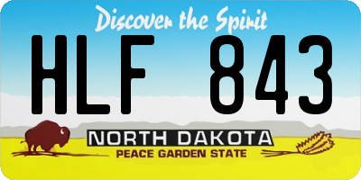 ND license plate HLF843