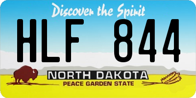 ND license plate HLF844