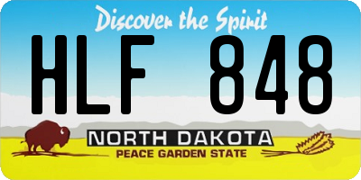 ND license plate HLF848