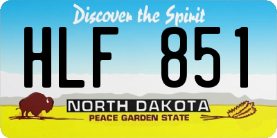 ND license plate HLF851