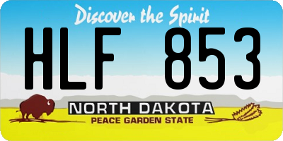 ND license plate HLF853