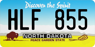 ND license plate HLF855