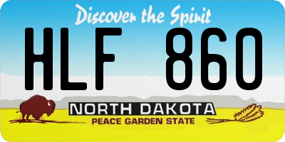 ND license plate HLF860