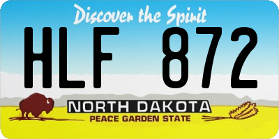 ND license plate HLF872