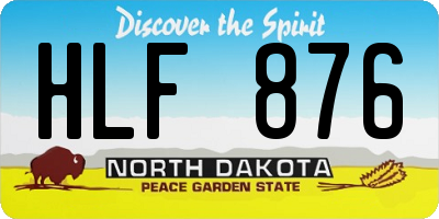 ND license plate HLF876