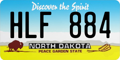 ND license plate HLF884