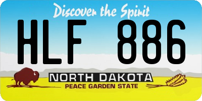 ND license plate HLF886
