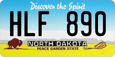 ND license plate HLF890