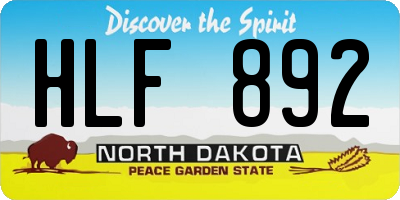 ND license plate HLF892