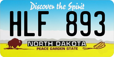 ND license plate HLF893