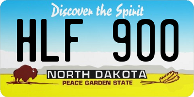 ND license plate HLF900