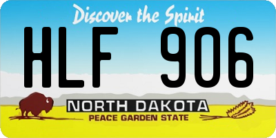 ND license plate HLF906