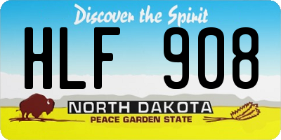 ND license plate HLF908