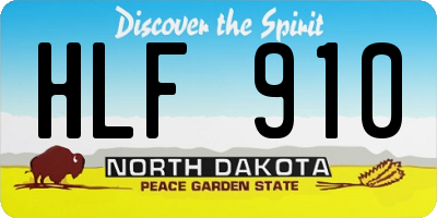 ND license plate HLF910