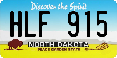 ND license plate HLF915