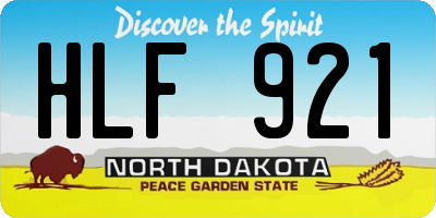 ND license plate HLF921