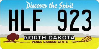 ND license plate HLF923