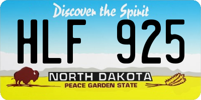 ND license plate HLF925