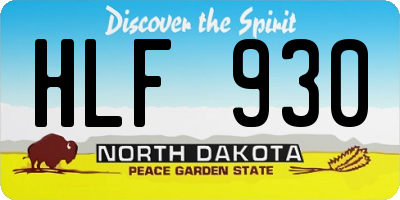 ND license plate HLF930