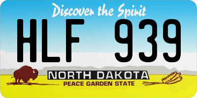 ND license plate HLF939