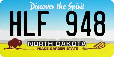 ND license plate HLF948
