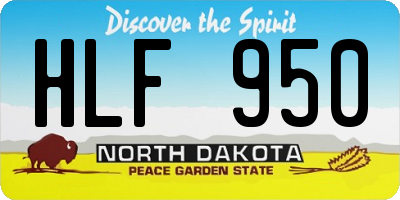 ND license plate HLF950