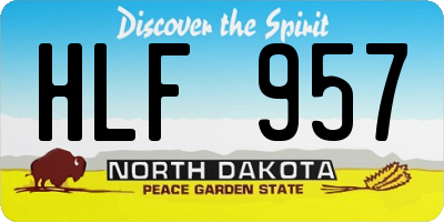 ND license plate HLF957
