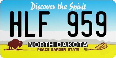 ND license plate HLF959