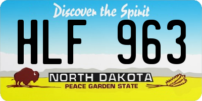 ND license plate HLF963
