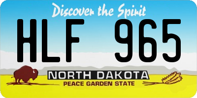 ND license plate HLF965