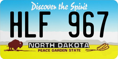 ND license plate HLF967
